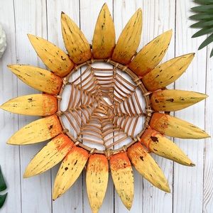 VINTAGE Boho Sunflower Basket - Boho Wall Hanging